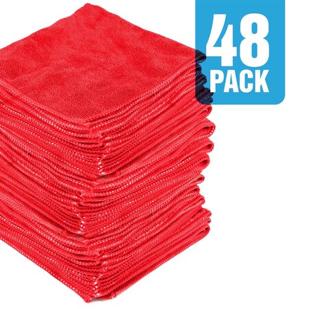 Zwipes Zwipe 16 x 16" Microfiber Cleaning Towel, Red Package Of 48 H1-744